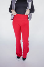 Load image into Gallery viewer, Flared Yoga Pants in Red