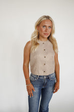 Load image into Gallery viewer, Brown Gingham Sleeveless Top