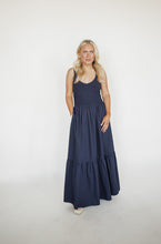Load image into Gallery viewer, Napa Valley Navy Midi Dress