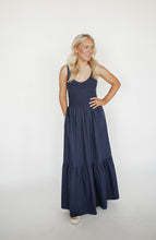 Load image into Gallery viewer, Napa Valley Navy Midi Dress