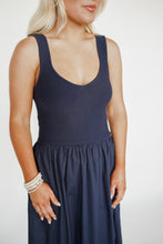 Load image into Gallery viewer, Napa Valley Navy Midi Dress