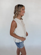 Load image into Gallery viewer, Darlin' Tie Top in Cream