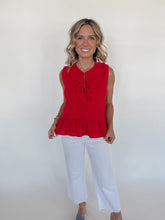 Load image into Gallery viewer, Darlin' Tie Top in Red