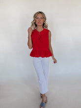 Load image into Gallery viewer, Darlin' Tie Top in Red