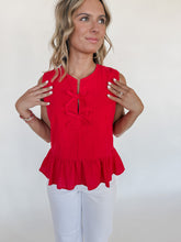 Load image into Gallery viewer, Darlin' Tie Top in Red