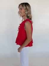 Load image into Gallery viewer, Darlin' Tie Top in Red