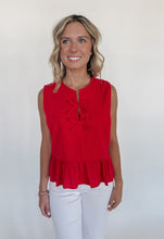 Load image into Gallery viewer, Darlin' Tie Top in Red