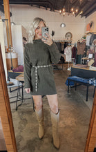 Load image into Gallery viewer, Olive Cable Knit Dress
