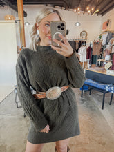 Load image into Gallery viewer, Olive Cable Knit Dress
