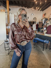Load image into Gallery viewer, Snakeskin Shimmer Blouse
