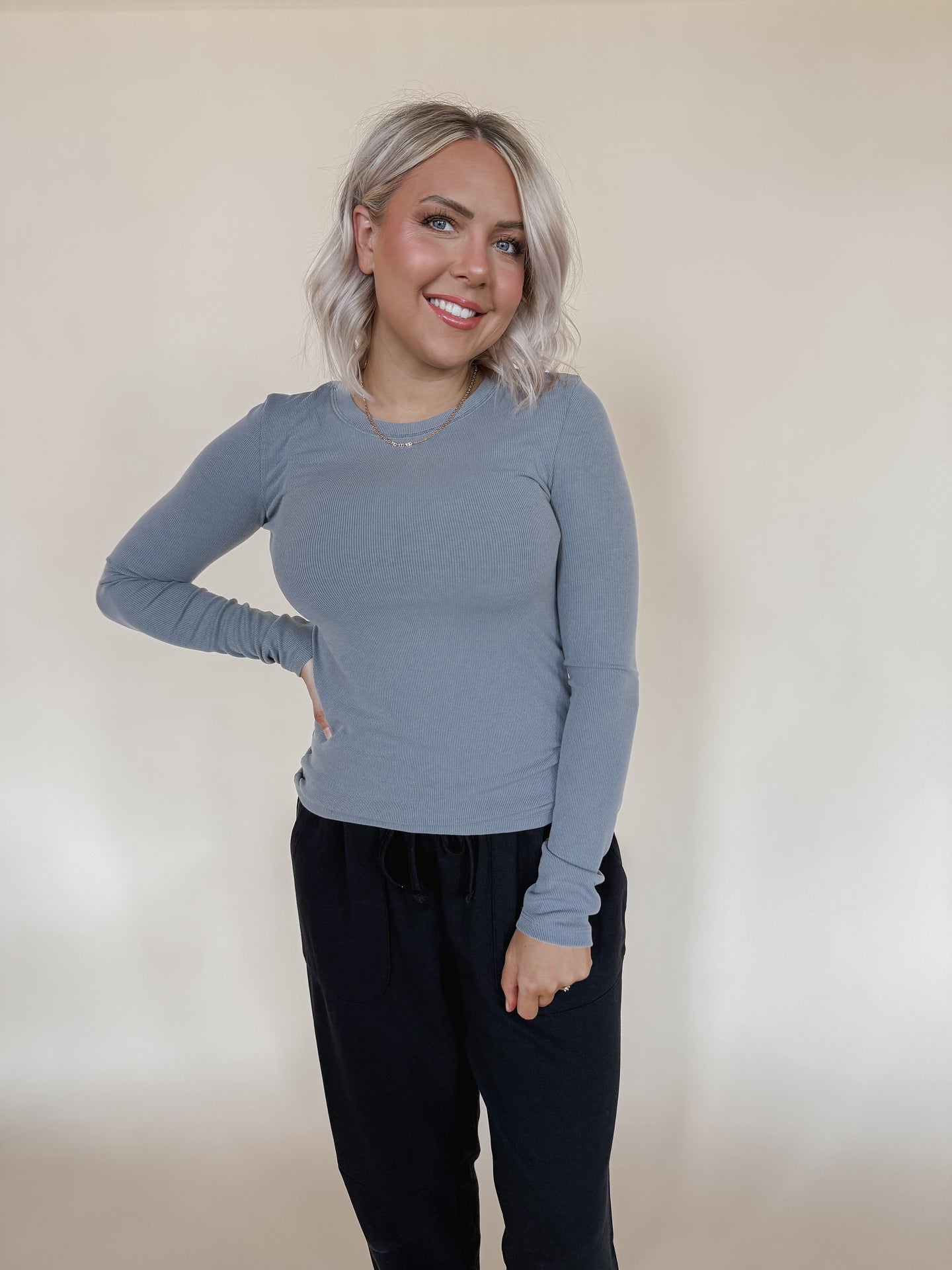 Long Sleeve Basic in Blue