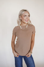 Load image into Gallery viewer, Ribbed Basic Tee in Tan
