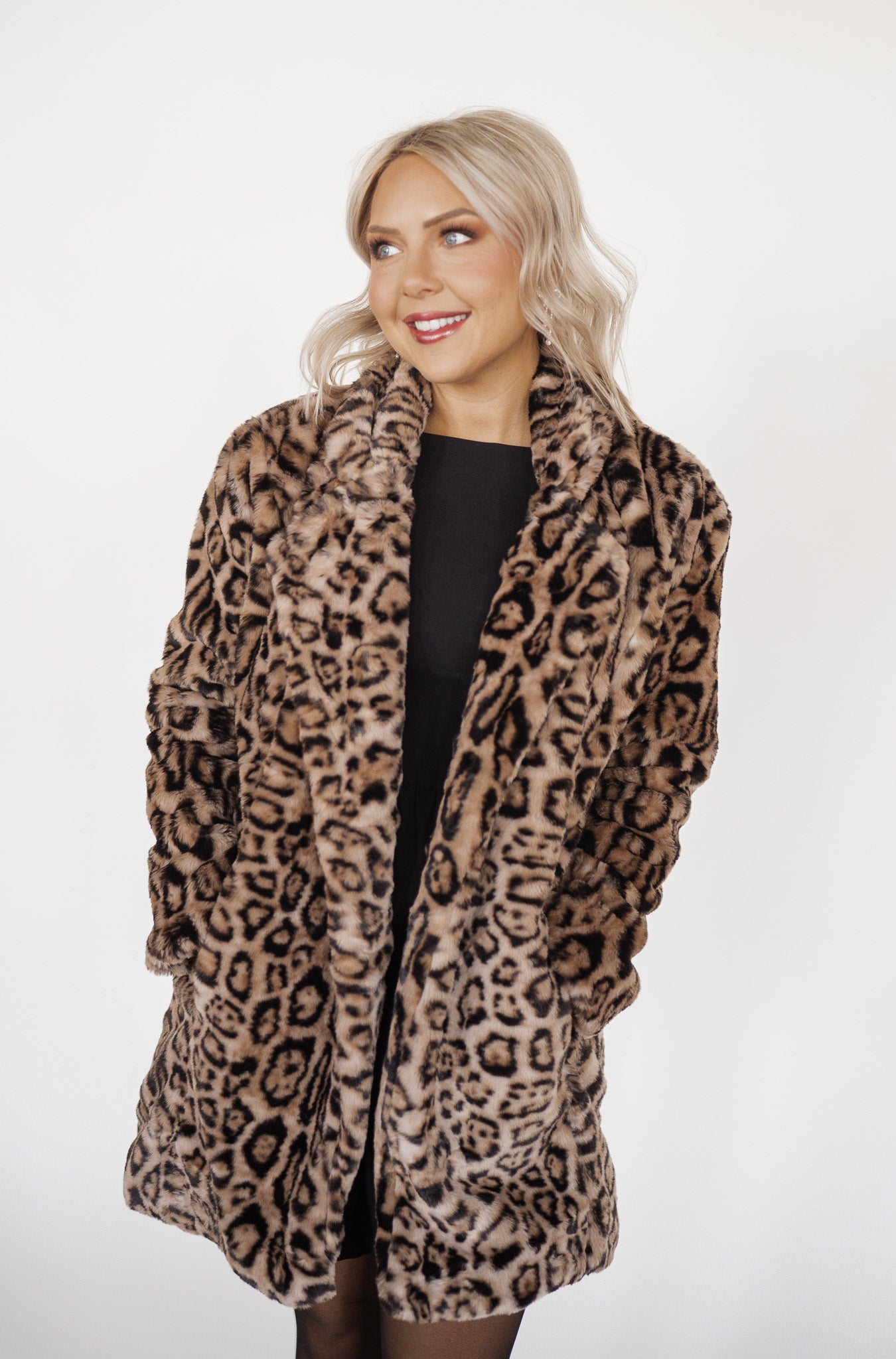 Fur Collar Red Herring Leopard Coat Womens Coats Red Herring