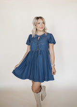 Load image into Gallery viewer, Boots and Bows Denim Dress
