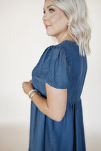Load image into Gallery viewer, Boots and Bows Denim Dress
