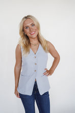 Load image into Gallery viewer, The Hannah Vest in Light Blue
