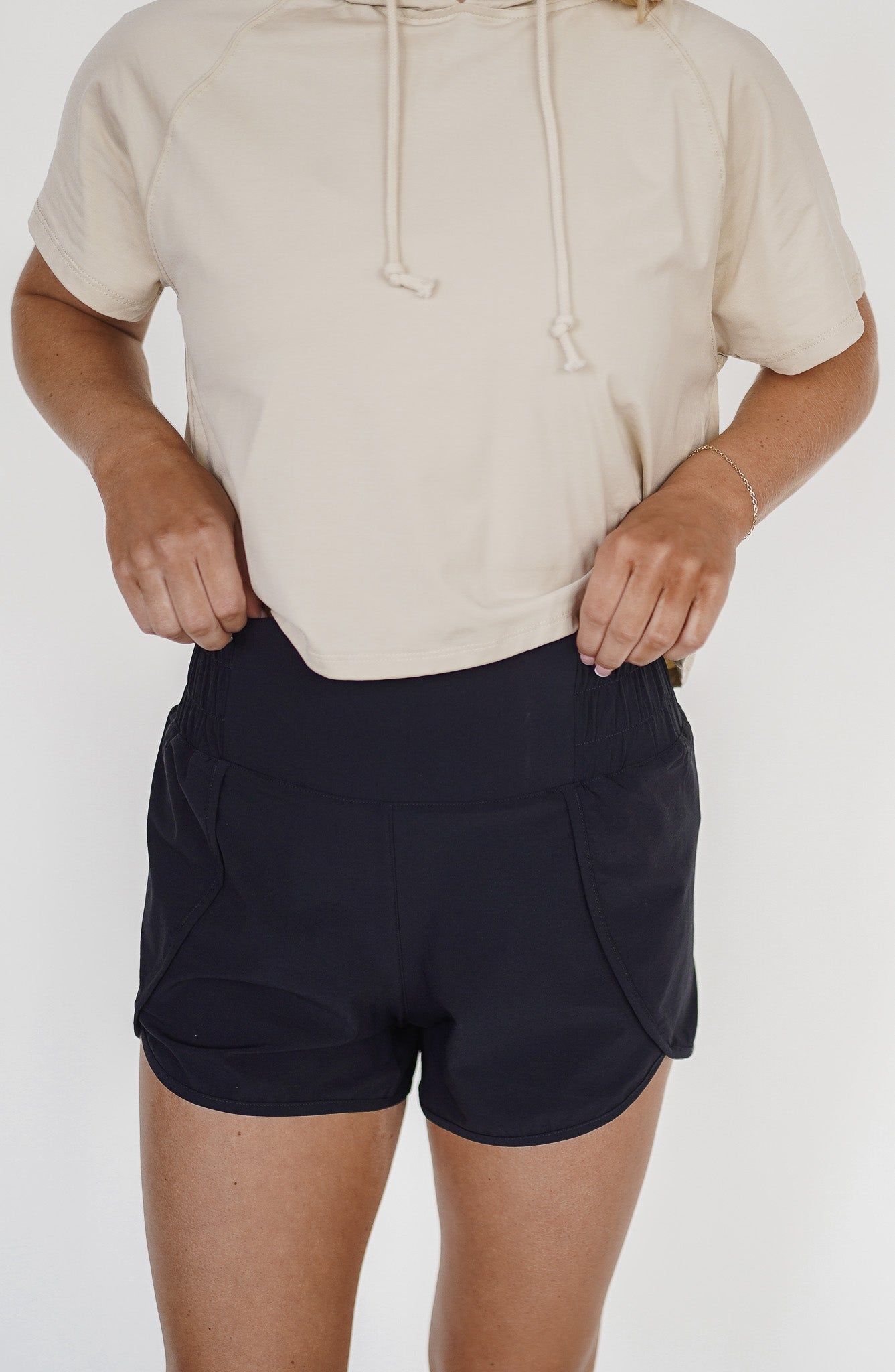 High-Waist Split Hem Shorts