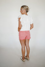 Load image into Gallery viewer, Risen Peach Denim Shorts
