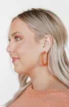 Load image into Gallery viewer, Matte Enamel Coated Hoops - Orange
