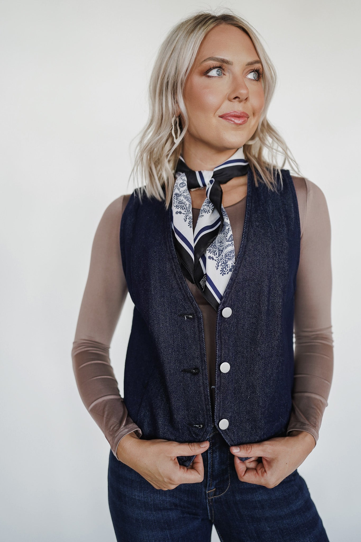 Western Flare Denim Vest