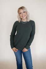 Load image into Gallery viewer, Luxe Green Waffle Sweater
