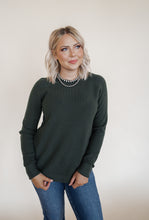 Load image into Gallery viewer, Luxe Green Waffle Sweater
