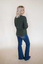Load image into Gallery viewer, Luxe Green Waffle Sweater
