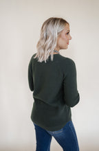 Load image into Gallery viewer, Luxe Green Waffle Sweater
