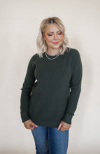 Load image into Gallery viewer, Luxe Green Waffle Sweater
