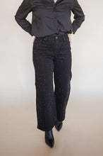 Load image into Gallery viewer, Black Rhinestone Jeans
