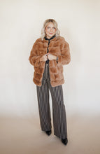 Load image into Gallery viewer, Faux Fur Coat in Tan
