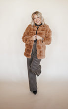 Load image into Gallery viewer, Faux Fur Coat in Tan
