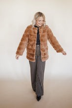 Load image into Gallery viewer, Faux Fur Coat in Tan
