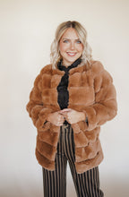 Load image into Gallery viewer, Faux Fur Coat in Tan
