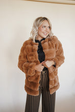 Load image into Gallery viewer, Faux Fur Coat in Tan
