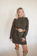 Load image into Gallery viewer, Olive Cable Knit Dress
