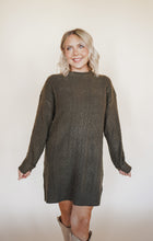 Load image into Gallery viewer, Olive Cable Knit Dress
