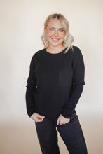 Load image into Gallery viewer, Black Waffle Sweater
