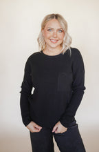 Load image into Gallery viewer, Black Waffle Sweater
