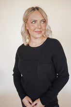 Load image into Gallery viewer, Black Waffle Sweater
