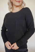 Load image into Gallery viewer, Black Waffle Sweater
