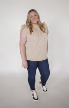 Load image into Gallery viewer, Cream Denim Blouse - Curves
