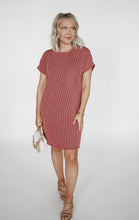 Load image into Gallery viewer, Ribbed T-Shirt Dress in Rust
