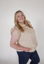 Load image into Gallery viewer, Cream Denim Blouse - Curves
