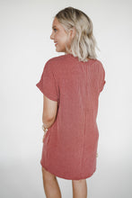 Load image into Gallery viewer, Ribbed T-Shirt Dress in Rust
