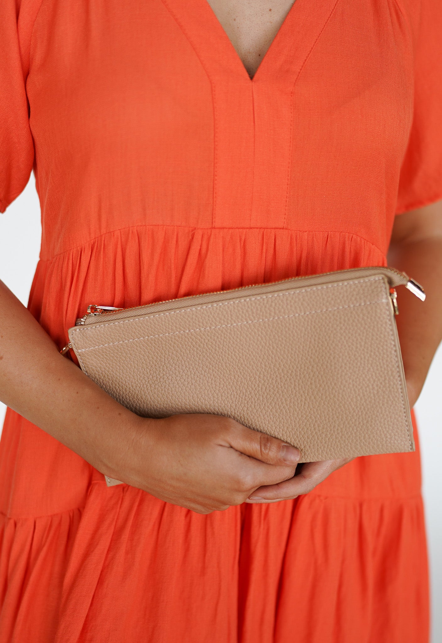 On My Way Crossbody in Taupe
