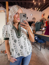 Load image into Gallery viewer, Olive Stitch Blouse
