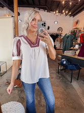 Load image into Gallery viewer, Burgundy Stitch Blouse
