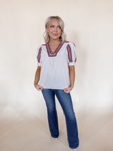 Load image into Gallery viewer, Burgundy Stitch Blouse
