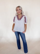Load image into Gallery viewer, Burgundy Stitch Blouse
